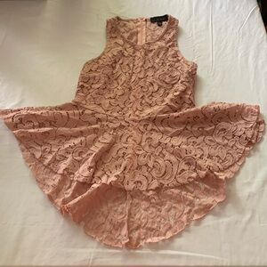 Pink lace peplum top